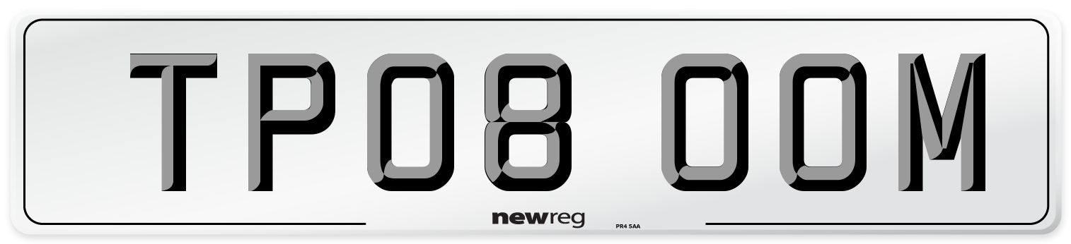 TP08 OOM Number Plate from New Reg